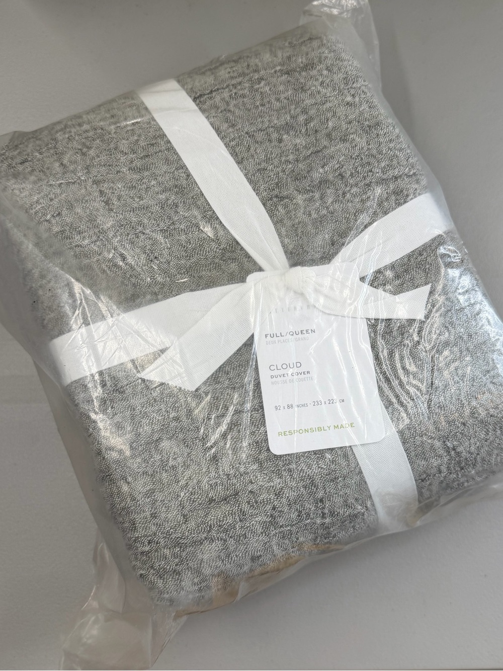 Pottery Barn Cloud Duvet Cover Loden Green FULL / QUEEN Linen Cotton Bedding NWT